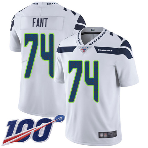 Seattle Seahawks Limited White Men George Fant Road Jersey NFL Football #74 100th Season Vapor Untouchable